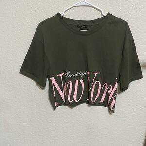 Ruby & Lace Green Tee with Pink New York Print